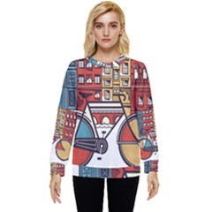 Amsterdam Graphic Design Poster Illustration Hidden Pocket Sweatshirt