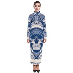 Skull Drawing Turtleneck Maxi Dress by 99art