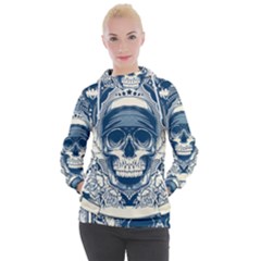 Skull Drawing Women s Hooded Pullover