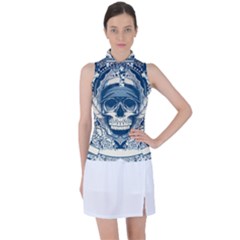 Skull Drawing Women s Sleeveless Polo Tee by 99art