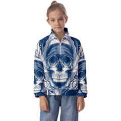 Skull Drawing Kids  Half Zip Hoodie