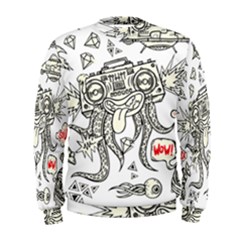 Drawing Clip Art Hand Painted Abstract Creative Space Squid Radio Men s Sweatshirt by 99art