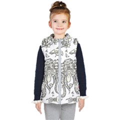 Drawing Clip Art Hand Painted Abstract Creative Space Squid Radio Kids  Hooded Puffer Vest