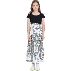 Drawing Clip Art Hand Painted Abstract Creative Space Squid Radio Kids  Flared Maxi Skirt by 99art