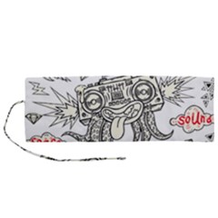 Drawing Clip Art Hand Painted Abstract Creative Space Squid Radio Roll Up Canvas Pencil Holder (m) by 99art