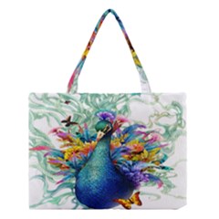 Bird-peafowl-painting-drawing-feather-birds Medium Tote Bag by 99art