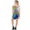 Bird-peafowl-painting-drawing-feather-birds Off Shoulder Chiffon Dress View2