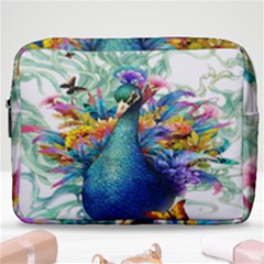 Bird-peafowl-painting-drawing-feather-birds Make Up Pouch (large) by 99art