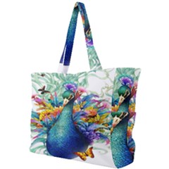 Bird-peafowl-painting-drawing-feather-birds Simple Shoulder Bag by 99art