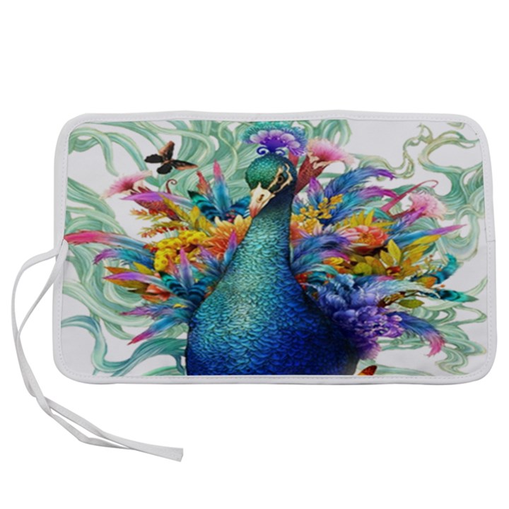 Bird-peafowl-painting-drawing-feather-birds Pen Storage Case (L)