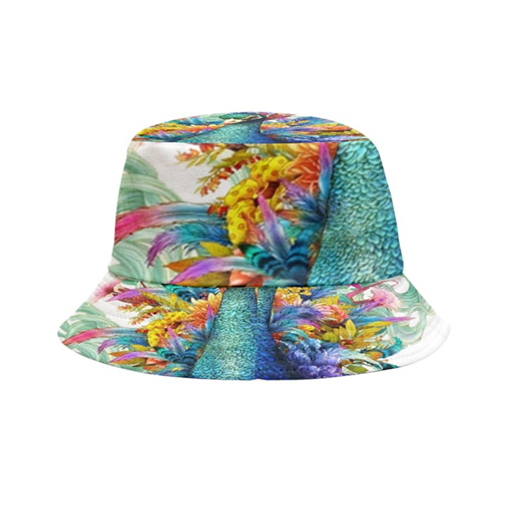 Bird-peafowl-painting-drawing-feather-birds Inside Out Bucket Hat