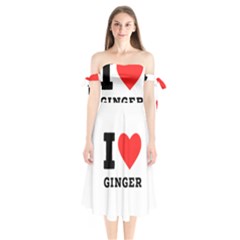 I Love Ginger Shoulder Tie Bardot Midi Dress by ilovewhateva