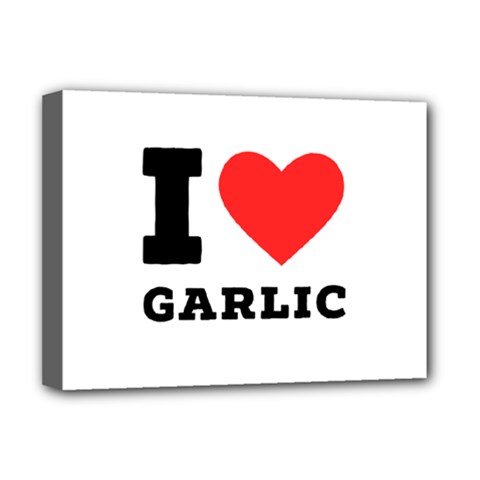 I Love Garlic Deluxe Canvas 16  X 12  (stretched)  by ilovewhateva