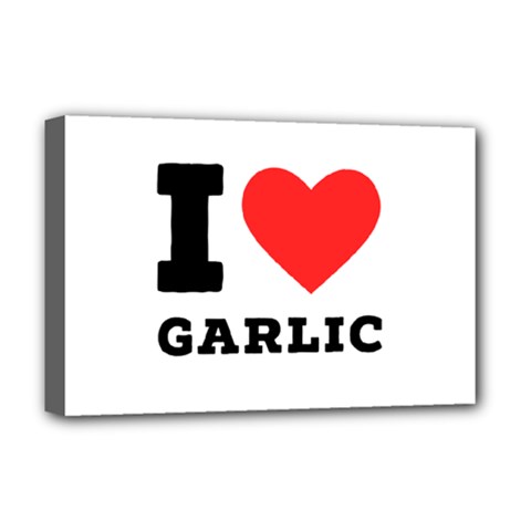 I Love Garlic Deluxe Canvas 18  X 12  (stretched) by ilovewhateva