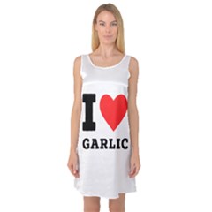 I Love Garlic Sleeveless Satin Nightdress by ilovewhateva