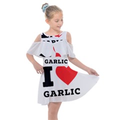 I Love Garlic Kids  Shoulder Cutout Chiffon Dress by ilovewhateva