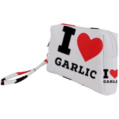 I Love Garlic Wristlet Pouch Bag (small) by ilovewhateva