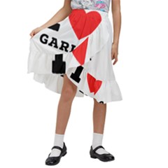 I Love Garlic Kids  Ruffle Flared Wrap Midi Skirt by ilovewhateva