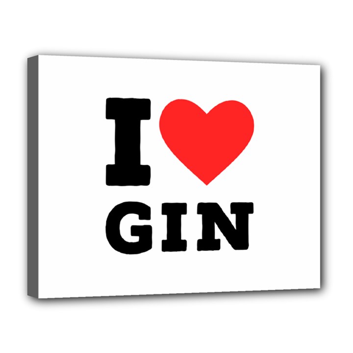 I love gin Canvas 14  x 11  (Stretched)