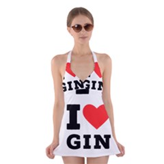 I Love Gin Halter Dress Swimsuit  by ilovewhateva