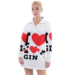 I Love Gin Women s Long Sleeve Casual Dress by ilovewhateva