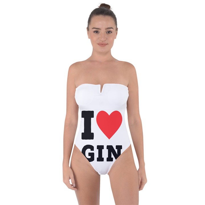 I love gin Tie Back One Piece Swimsuit