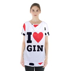 I Love Gin Skirt Hem Sports Top by ilovewhateva