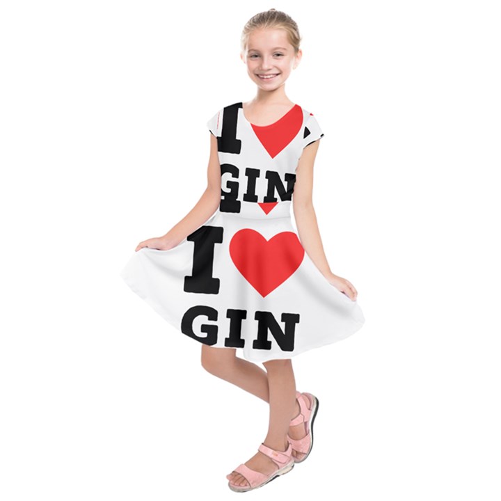 I love gin Kids  Short Sleeve Dress