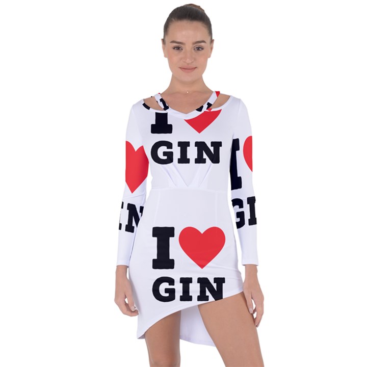 I love gin Asymmetric Cut-Out Shift Dress