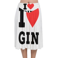 I Love Gin Velvet Flared Midi Skirt by ilovewhateva