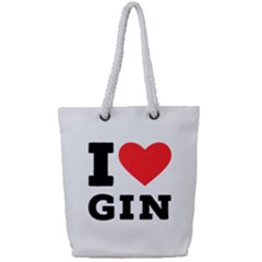 I Love Gin Full Print Rope Handle Tote (small) by ilovewhateva