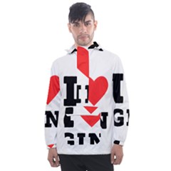 I Love Gin Men s Front Pocket Pullover Windbreaker by ilovewhateva