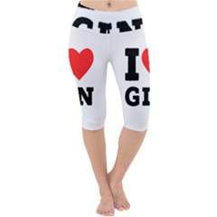 I Love Gin Lightweight Velour Cropped Yoga Leggings by ilovewhateva