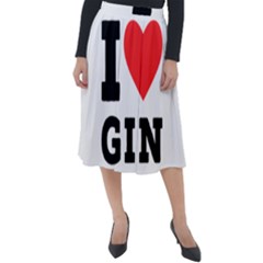 I Love Gin Classic Velour Midi Skirt  by ilovewhateva