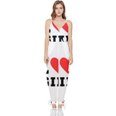 I Love Gin Sleeveless Tie Ankle Chiffon Jumpsuit by ilovewhateva