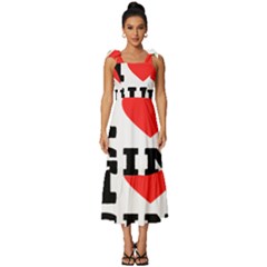 I Love Gin Tie-strap Tiered Midi Chiffon Dress by ilovewhateva