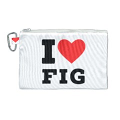 I Love Fig  Canvas Cosmetic Bag (large) by ilovewhateva