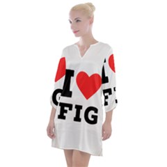 I Love Fig  Open Neck Shift Dress by ilovewhateva