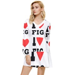 I Love Fig  Tiered Long Sleeve Mini Dress by ilovewhateva