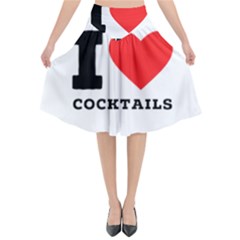 I Love Cocktails  Flared Midi Skirt by ilovewhateva