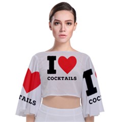 I Love Cocktails  Tie Back Butterfly Sleeve Chiffon Top by ilovewhateva