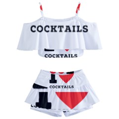 I Love Cocktails  Kids  Off Shoulder Skirt Bikini by ilovewhateva