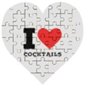 I love cocktails  Wooden Puzzle Heart View1