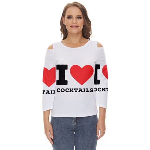 I Love Cocktails  Cut Out Wide Sleeve Top by ilovewhateva