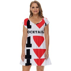 I Love Cocktails  Short Sleeve Tiered Mini Dress by ilovewhateva