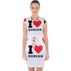 I Love Durian Capsleeve Drawstring Dress  by ilovewhateva