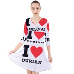 I Love Durian Quarter Sleeve Front Wrap Dress by ilovewhateva