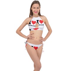 I Love Durian Cross Front Halter Bikini Set by ilovewhateva