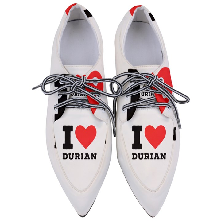 I love durian Pointed Oxford Shoes