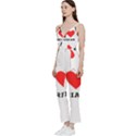 I love durian V-Neck Spaghetti Strap Tie Front Jumpsuit View2